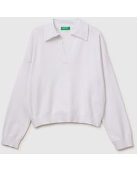 Benetton - Benetton, Premium Cotton Polo Neck Sweater - Lyst