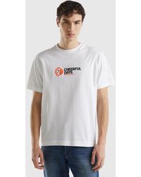 Benetton - T-shirt With Print On Front And Back - Lyst