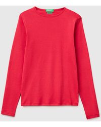 Benetton - Benetton, Slim Fit Long Sleeve T-Shirt - Lyst