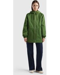 Benetton - Jacket With Hood In Recycled Fabric - Lyst