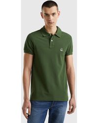 Benetton - Olive Green Slim Fit Polo - Lyst