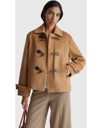 Benetton - Benetton, Montgomery-Mantel, Größe, Damen - Lyst