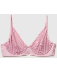 Benetton - Benetton, Triangle Bra With Lace - Lyst