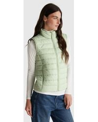 Benetton - Benetton, Veste Matelassée Sans Manches Coupe Slim, Taille, Vert Clair, Femme - Lyst