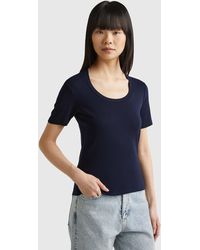 Benetton - Short Sleeve T-shirt In Long Fiber Cotton - Lyst