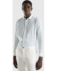 Benetton - Shirt In Pure Linen - Lyst
