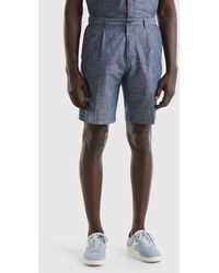 Benetton - Shorts In Chambray - Lyst