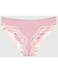 Benetton - Benetton, Classic Silk Blend Briefs With Lace - Lyst