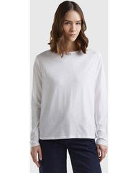 Benetton - Long Sleeve T-shirt In Light Cotton - Lyst