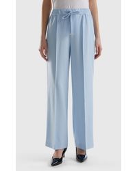 Benetton - Flowy Trousers With Drawstring - Lyst