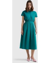 Benetton - Long Cotton Dress - Lyst