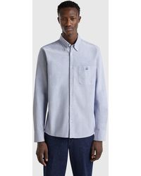 Benetton - Benetton, Button-Down-Hemd Mit Normaler Passform, Blau - Lyst