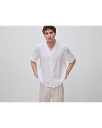 Benetton - Benetton, Pure Linen V-Neck Shirt - Lyst