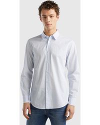 Benetton - Striped Organic Cotton Shirt - Lyst