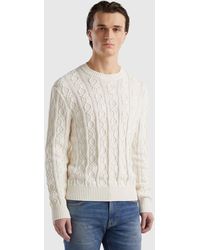 Benetton - Monogram Sweater In 100% Cotton - Lyst