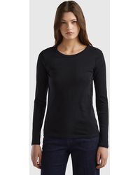 Benetton - Benetton, Long Sleeve Pure Cotton T-Shirt - Lyst