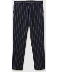 Benetton - Benetton, Slim Fit Striped Trousers - Lyst