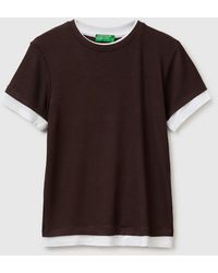 Benetton - Benetton, Slim Fit Ribbed T-Shirt - Lyst