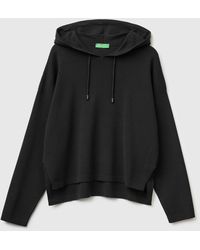 Benetton - Benetton, Oversized Fit Sweater With Hood - Lyst