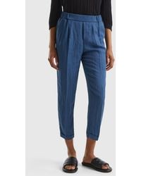 Benetton - Cuffed Trousers In Sustainable Viscose Blend - Lyst
