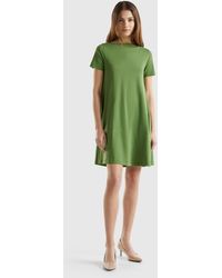 Benetton - Short Flared Dress - Lyst