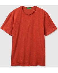 Benetton - Benetton, Slub Cotton T-Shirt - Lyst