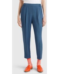 Benetton - Benetton, Fließende Hose Mit Bündchen, Taubenblau - Lyst