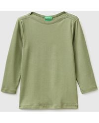Benetton - Benetton, Slim Fit T-Shirt With Boat Neck - Lyst