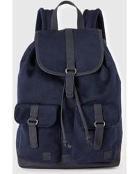 Benetton - Benetton, Rucksack Aus Beschichtetem Stoff, Größe, Dunkelblau, Herren - Lyst