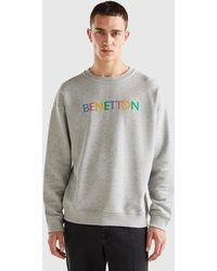 Benetton - Sweatshirt Mit Rundausschnitt Und Aufgedrucktem Logo - Lyst
