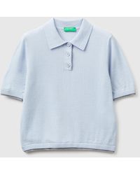 Benetton - Benetton, 100% Merino Wool Polo Shirt - Lyst