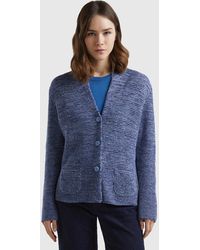 Benetton - 100% Cotton Knit Jacket - Lyst