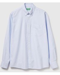 Benetton - Benetton, Camicia A Righe Regular Fit Button Down, Taglia, Turchese, Uomo - Lyst