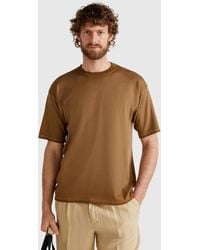 Benetton - Benetton, T-Shirt Mit Normaler Passform, Braun - Lyst