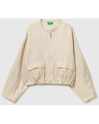Benetton - Benetton, Pure Linen Bomber Jacket - Lyst