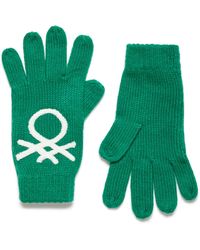 Benetton Guantes Con Logotipo - Verde