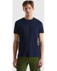 Benetton - T-shirt In Linen Blend - Lyst