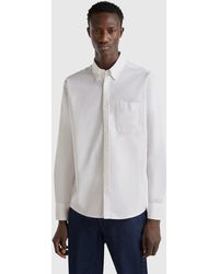 Benetton - Benetton, Button-Down-Hemd Mit Normaler Passform, Weiss - Lyst