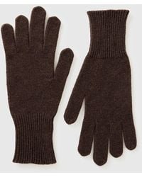 Benetton - Benetton, Braune Handschuhe Aus Reiner Merinowolle, Größe, Braun, Damen - Lyst