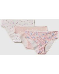 Benetton - Benetton, Three Seamless Patterned Briefs - Lyst