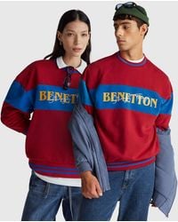 Benetton - Benetton, Sweat-Shirt À Blocs De Couleurs Stranger Things, Taille, Rouge, Femme - Lyst