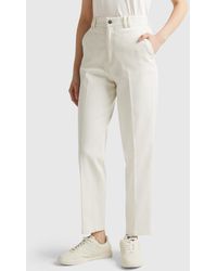 Benetton - Chino Trousers In Cotton And Modal® - Lyst