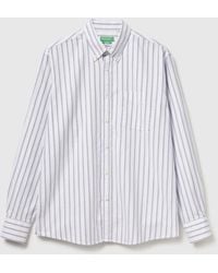 Benetton - Benetton, Camicia A Righe Regular Fit Button Down, Taglia, Bianco, Uomo - Lyst