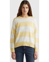 Benetton - Striped Sweater In Tricot Cotton - Lyst