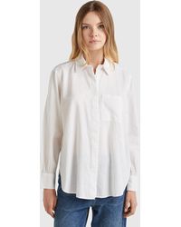 Benetton - Benetton, Striped Shirt Made From Linen Blend, , Creamy - Lyst