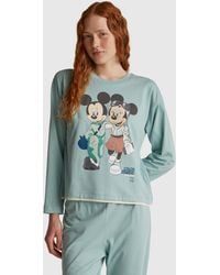 Benetton - Benetton, Pigiama Disney Minnie E Topolino, Taglia, Verde Acqua, Donna - Lyst
