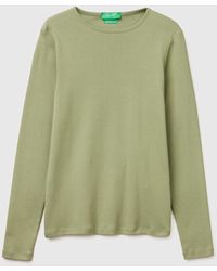 Benetton - Benetton, Slim Fit Long Sleeve T-Shirt - Lyst