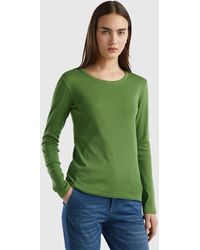 Benetton - Long Sleeve Pure Cotton T-shirt - Lyst