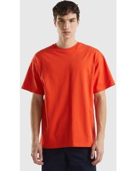 Benetton - T-shirt Oversize En Coton Bio - Lyst