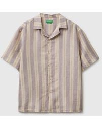 Benetton - Benetton, 100% Linen Short-Sleeved Shirt - Lyst